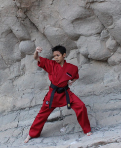 Kieran Tamondong in his red ProForce® uniform, $39.95 and up