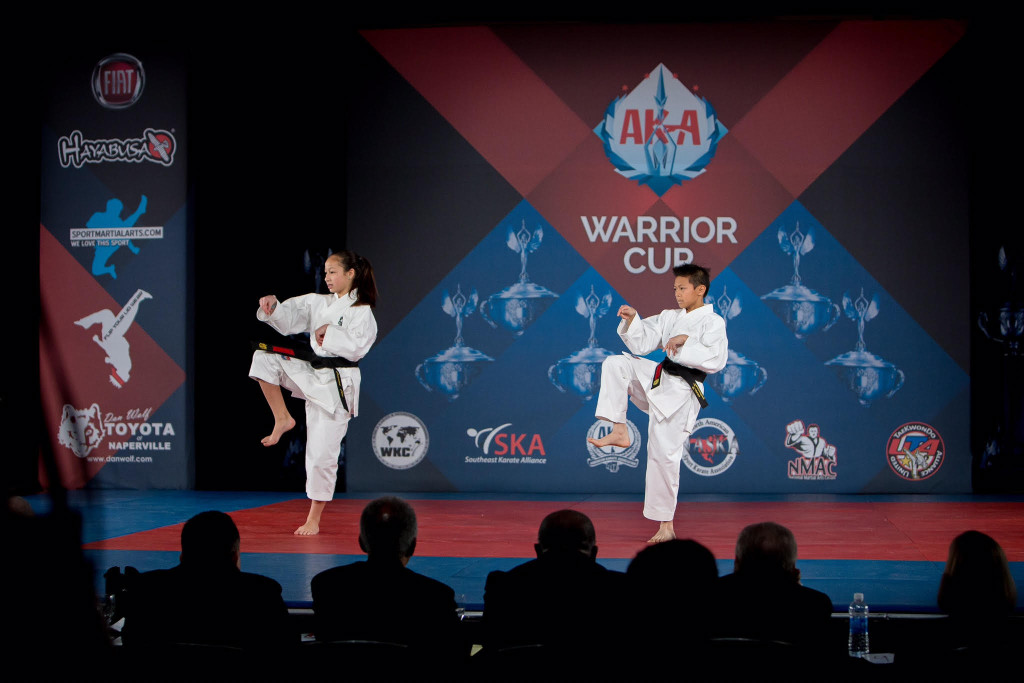 Kieran Tamondong and Emma Teo compete at the AKA Warrior Cup, 2016