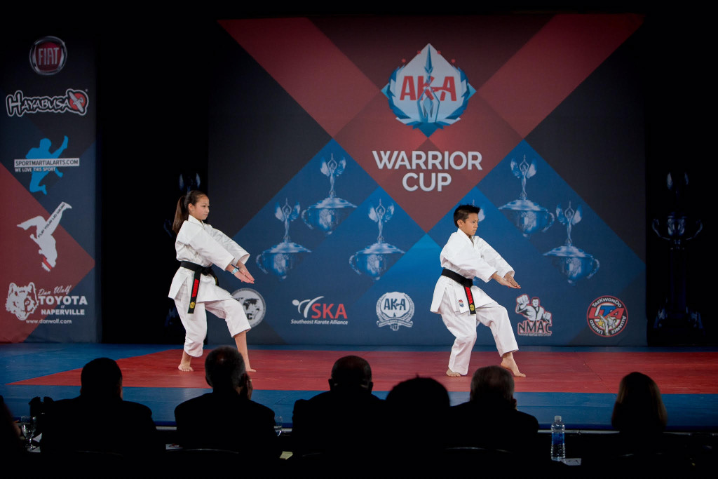 Kieran Tamondong and Emma Teo compete at the AKA Warrior Cup, 2016