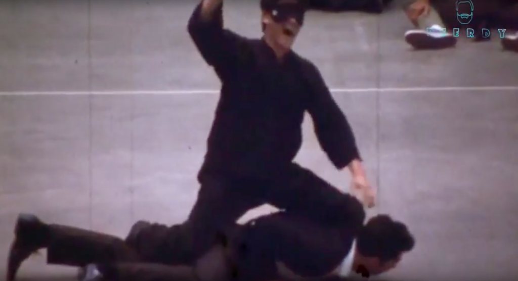 A blindfolded Bruce Lee bests a karate master. Source: Beerdy - Bruce Lee Central's YouTube Channel