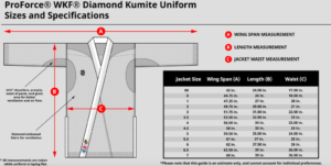 martial arts uniform size chart